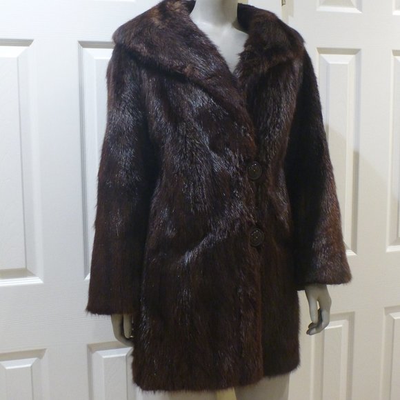Vintage Muskrat Fur Coat - Picture 1 of 11